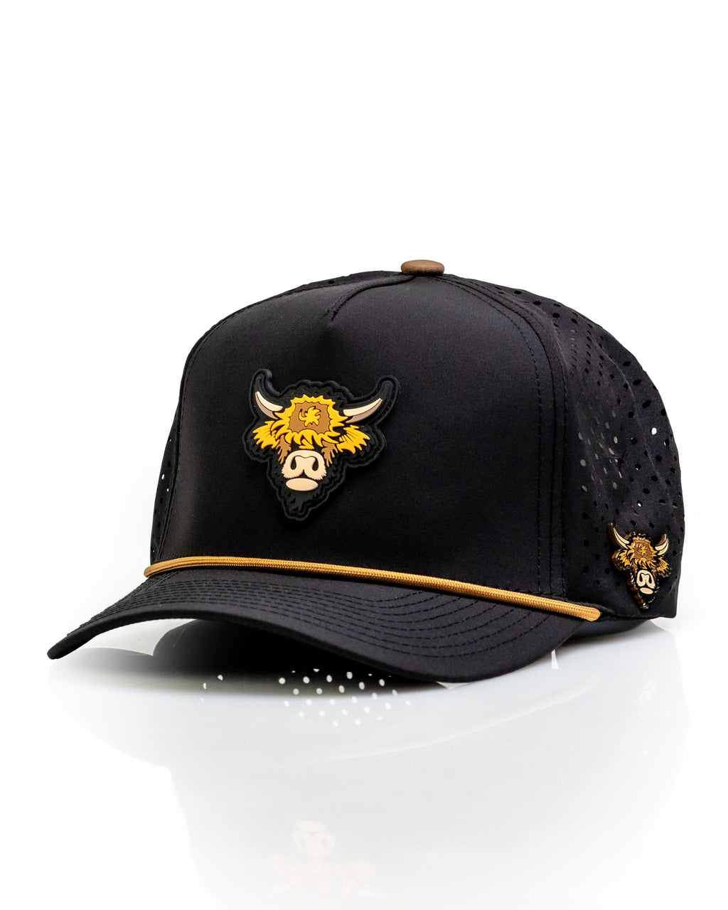 Highland Cow Black - Perforated Rope Hat