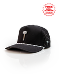 Thor's Hammer Black - Perforated Rope Hat