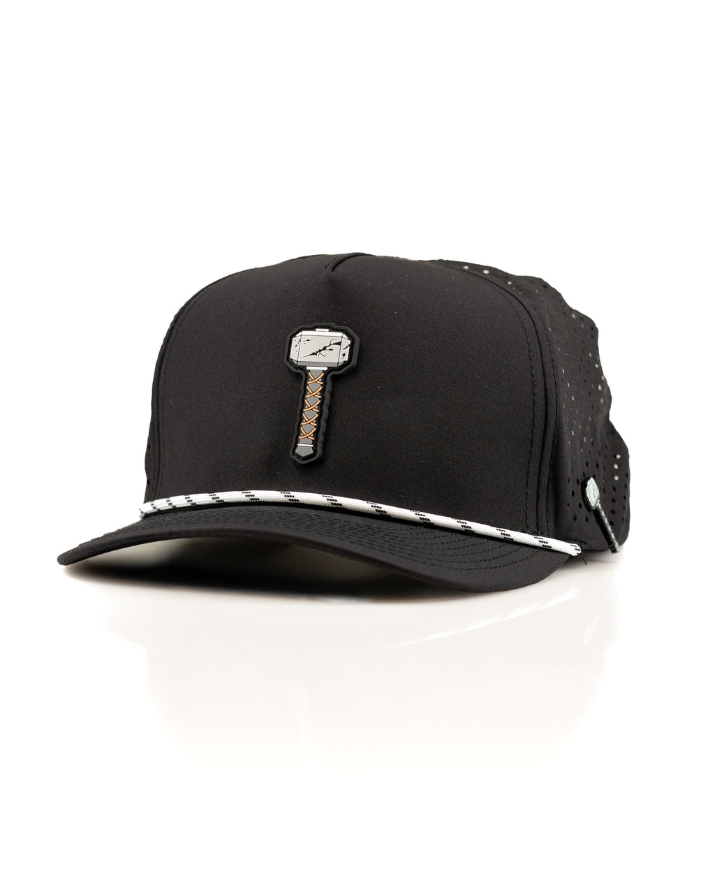 Thor's Hammer Black - Perforated Rope Hat