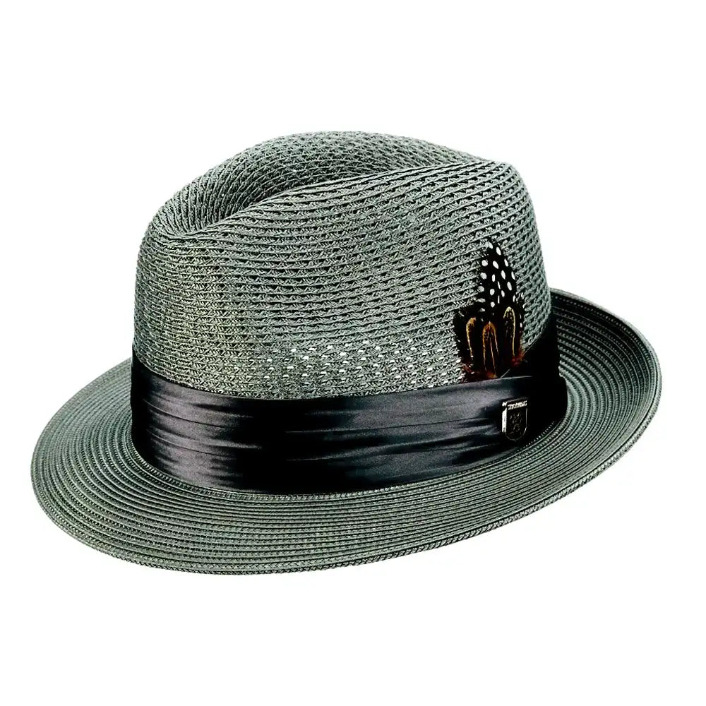 Stacy Adams Dublin- Milan Straw Fedora Hat