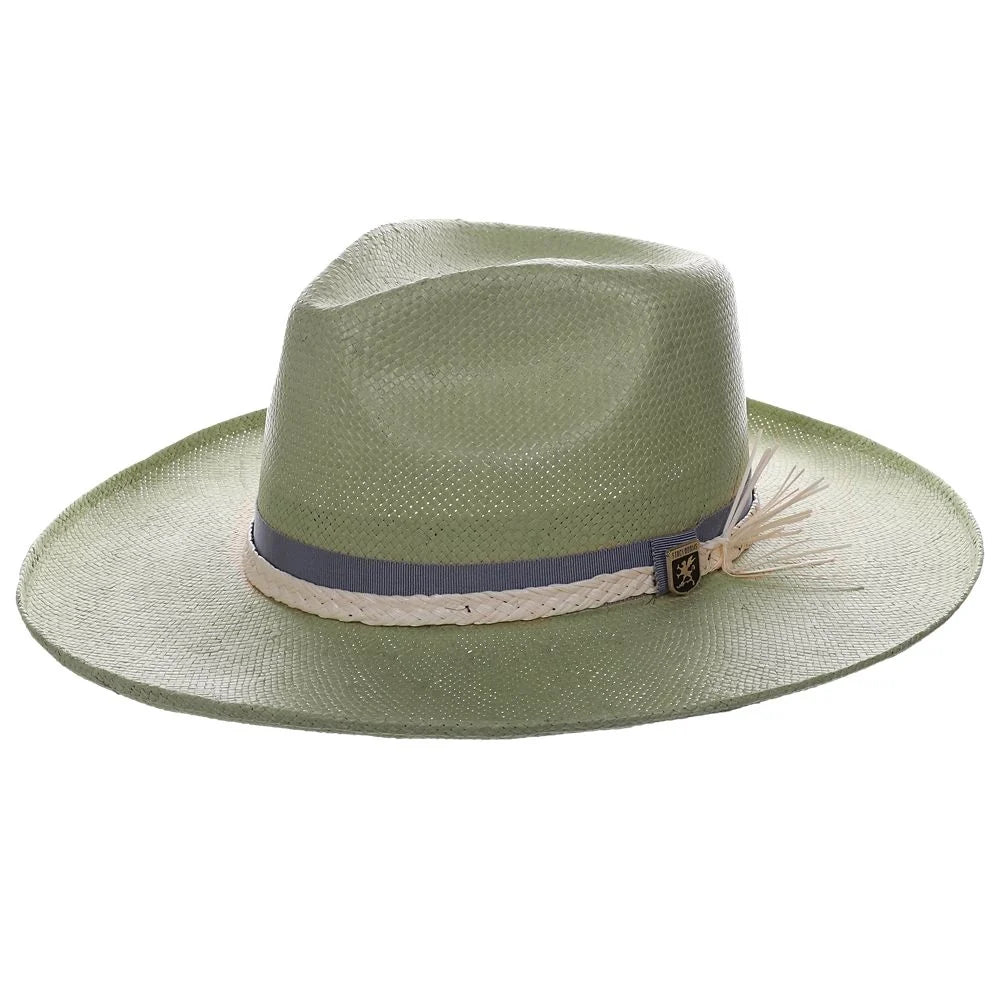Stacy Adams NY - Handwoven Toyo Straw Wide Brim Fedora Hat