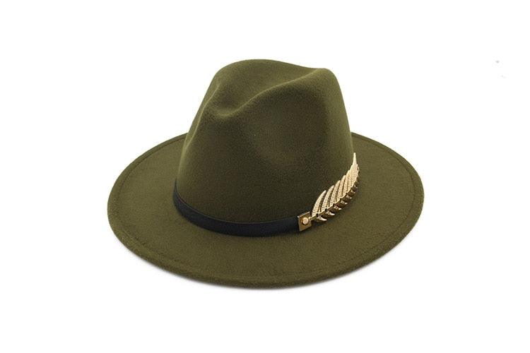 Ladies Luxury Red Fedora Warm Hat Classic Women Fedora Hat Wide Brim Hat Retro Soft Top Hat Vintage Cap Women Fedora Hats With Belt Buckle
