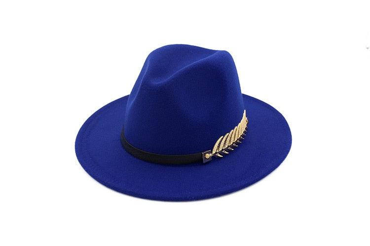 Ladies Luxury Red Fedora Warm Hat Classic Women Fedora Hat Wide Brim Hat Retro Soft Top Hat Vintage Cap Women Fedora Hats With Belt Buckle