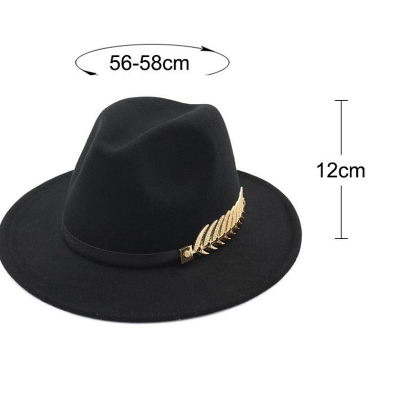 Ladies Luxury Red Fedora Warm Hat Classic Women Fedora Hat Wide Brim Hat Retro Soft Top Hat Vintage Cap Women Fedora Hats With Belt Buckle