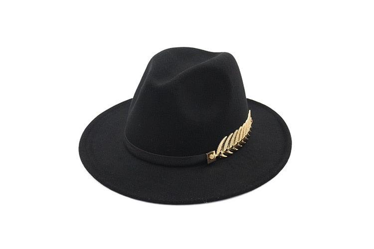 Ladies Luxury Red Fedora Warm Hat Classic Women Fedora Hat Wide Brim Hat Retro Soft Top Hat Vintage Cap Women Fedora Hats With Belt Buckle