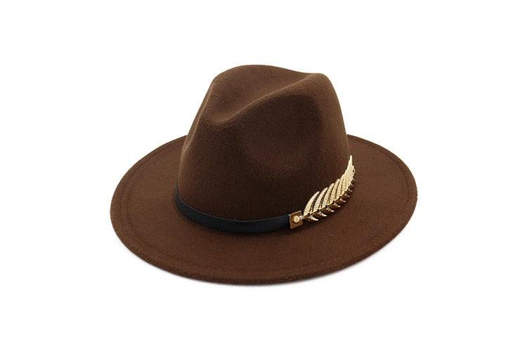 Ladies Luxury Red Fedora Warm Hat Classic Women Fedora Hat Wide Brim Hat Retro Soft Top Hat Vintage Cap Women Fedora Hats With Belt Buckle